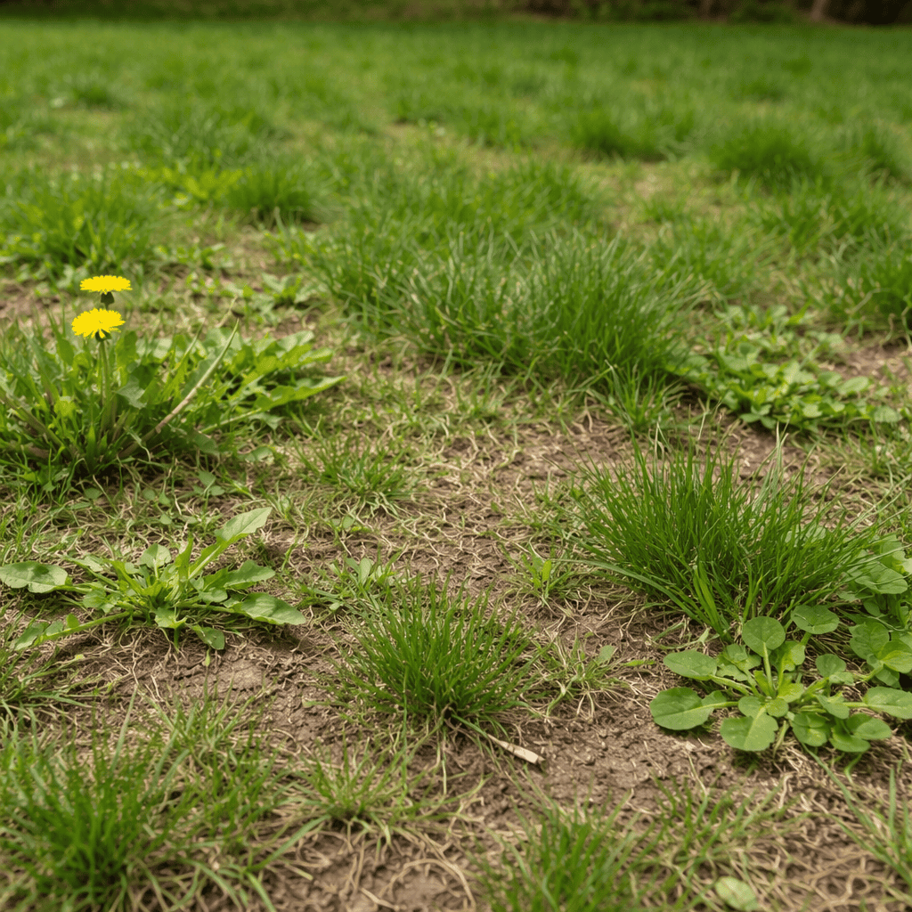 ChatGPT Image Mar 18, 2026, 08_21_43 AM Patchy lawn with thin grass and weeds growing through exposed soil in an Omaha Nebraska yard